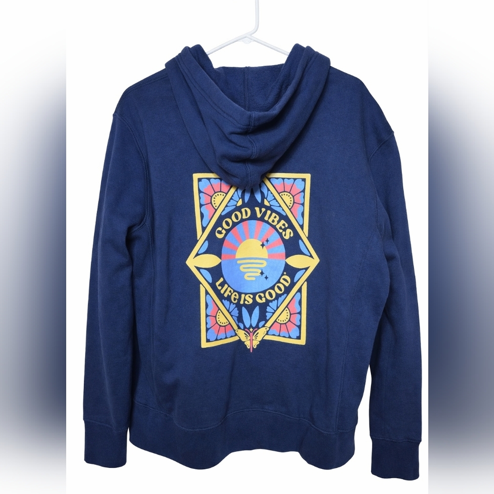 Life Is Good Navy Blue Zip Hoodie - Picture 3 of 4